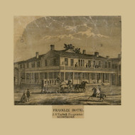 Franklin Hotel in Montrose Township, Pennsylvania 1858 Old Town Map Custom Print - Susquehanna Co.