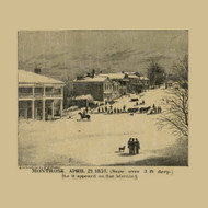 Montrose Snow Scene Township, Pennsylvania 1858 Old Town Map Custom Print - Susquehanna Co.