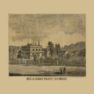 O. Pratt Residence Township, Pennsylvania 1858 Old Town Map Custom Print - Susquehanna Co.