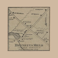 Bennet Mills Village, Jackson - , New Jersey 1872 Old Town Map Custom Print - Ocean Co.
