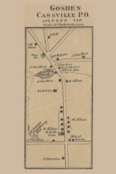 Goshen Village and Cassville PO, Jackson - , New Jersey 1872 Old Town Map Custom Print - Ocean Co.