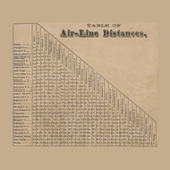 Air Line Distances - , New Jersey 1872 Old Town Map Custom Print - Ocean Co.