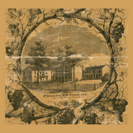 Pleasant Hill Seminary, Pennsylvania 1856 Old Town Map Custom Print - Washington Co.
