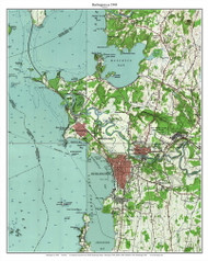 Burlington 1948 - Custom USGS Old Topo Map - Vermont