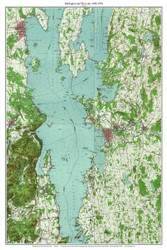 Burlington and The Lake 1948-1956 - Custom USGS Old Topo Map - Vermont