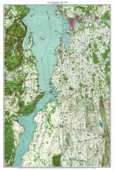 Lake Champlain, Burlington to Addison 1945-1956 - Custom USGS Old Topo Map - Vermont