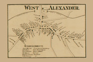 West Alex Village, Donegal Township, Pennsylvania 1861 Old Town Map Custom Print - Washington Co.