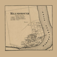 Millsborough Village, East Bethlehem Township, Pennsylvania 1861 Old Town Map Custom Print - Washington Co.