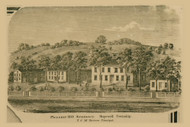 Pleasant Hill Seminary, Pennsylvania 1861 Old Town Map Custom Print - Washington Co.