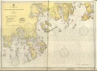 Cross Island to Nash Island 1943 - Old Map Nautical Chart AC Harbors 5 304 - Maine