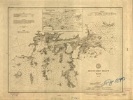 Moose-A-Bec Reach 1890 - Old Map Nautical Chart AC Harbors 5 304 - Maine