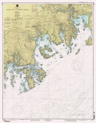 Machias Bay to Tibbett Narrows 1993 - Old Map Nautical Chart AC Harbors 5 13326 - Maine