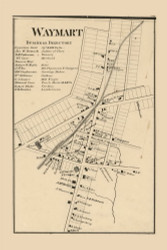 Waymart Village, Canaan Township, Pennsylvania 1860 Old Town Map Custom Print - Wayne Co.