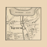 Equinunk Village, Manchester Township, Pennsylvania 1860 Old Town Map Custom Print - Wayne Co.