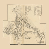 Hawley Village, Paupack Township, Pennsylvania 1860 Old Town Map Custom Print - Wayne Co.