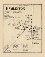Hamlinton Village, Salem Township, Pennsylvania 1860 Old Town Map Custom Print - Wayne Co.
