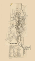 Honesdale Village, Texas Township, Pennsylvania 1860 Old Town Map Custom Print - Wayne Co.