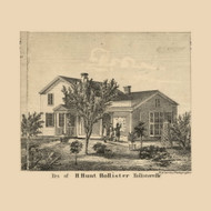 H.H. Hollister Residence Township, Pennsylvania 1860 Old Town Map Custom Print - Wayne Co.