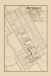Bethany Village, Dyberry Township, Pennsylvania 1860 Old Town Map Custom Print - Wayne Co.