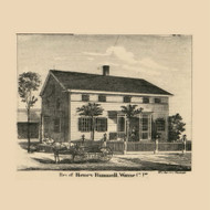 Bunnell Residence, Pennsylvania 1860 Old Town Map Custom Print - Wayne Co.
