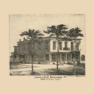 Liberty Hall in Honesdale, Pennsylvania 1860 Old Town Map Custom Print - Wayne Co.