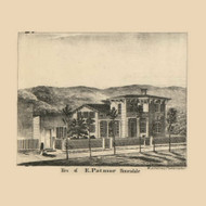 Patmore Residence, Pennsylvania 1860 Old Town Map Custom Print - Wayne Co.