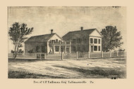 Tallman Residence, Tallmanville, Pennsylvania 1860 Old Town Map Custom Print - Wayne Co.