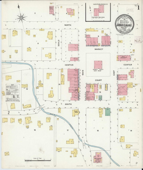 Harrisburg, Arkansas 1909 Old Map Arkansas Fire Insurance Index OLD