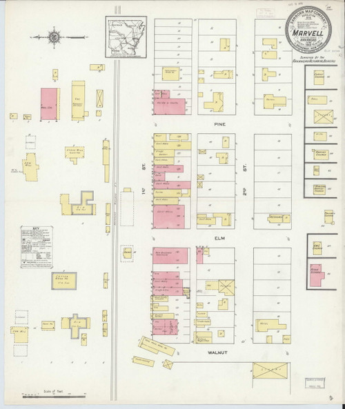 Marvell, Arkansas 1913 Old Map Arkansas Fire Insurance Index OLD MAPS