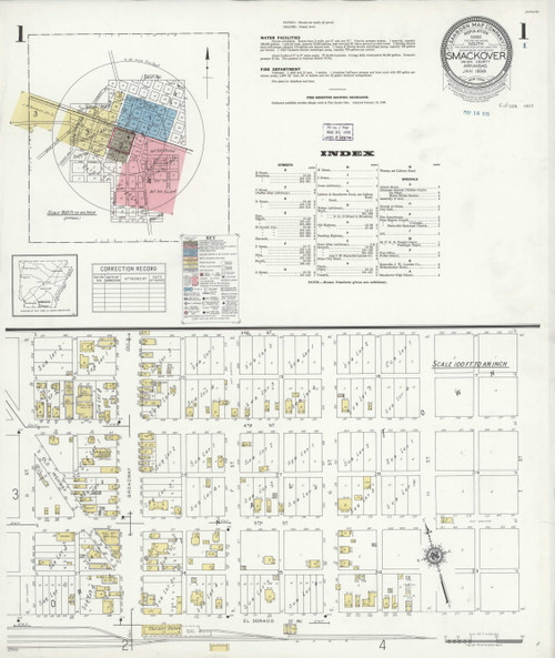 Smackover, Arkansas 1939 Old Map Arkansas Fire Insurance Index OLD MAPS
