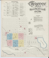 Cheyene, Wyoming 1886 - Old Map Wyoming Fire Insurance Index