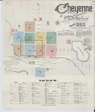 Cheyene, Wyoming 1890 - Old Map Wyoming Fire Insurance Index