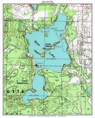 Bass Lake 1983 - Custom USGS Old Topo Map - Michigan 2