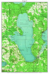 Burt Lake 1957 - Custom USGS Old Topo Map - Michigan 2