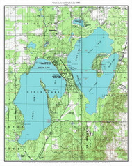 Green Lake and Duck Lake 1983 - Custom USGS Old Topo Map - Michigan 2