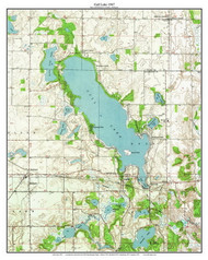 Gull Lake 1947 - Custom USGS Old Topo Map - Michigan 3