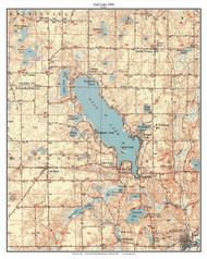 Gull Lake 1950 - Custom USGS Old Topo Map - Michigan 3