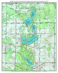 Halfmile Lake, Thomas Lake, Banks Lake, Horseshoe Lake and Ziegenfuss Lake 1972 - Custom USGS Old Topo Map - Michigan 3
