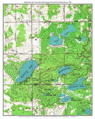Henderson Lake, Twin Lakes, Big Norway Lake and Arrowhead Lake 1968 - Custom USGS Old Topo Map - Michigan 2