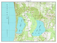 Herring Lakes 1983 - Custom USGS Old Topo Map - Michigan 2