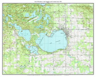 Lake Misaukee, Lake Saphirre and Croooked Lake 1983 - Custom USGS Old Topo Map - Michigan 2