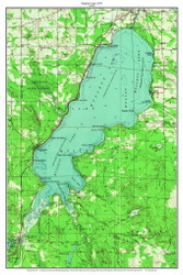 Mullett Lake 1957 - Custom USGS Old Topo Map - Michigan 2