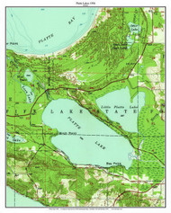 Platte Lakes 1956 - Custom USGS Old Topo Map - Michigan 2