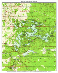 Spider Lake, Arbutus Lake and Rennie Lake 1956 - Custom USGS Old Topo Map - Michigan 2