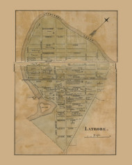 Latrobe Village, Derry Township, Pennsylvania 1857 Old Town Map Custom Print - Westmoreland Co.