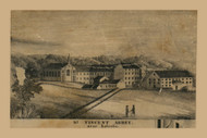 Saint Vincent Abbey, Pennsylvania 1857 Old Town Map Custom Print - Westmoreland Co.