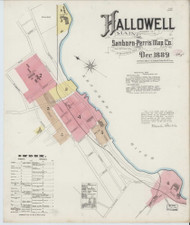 Hallowell, Maine 1889 - Old Map Maine Fire Insurance Index