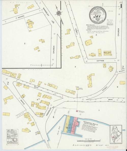 Jay, Maine 1917 Old Map Maine Fire Insurance Index OLD MAPS