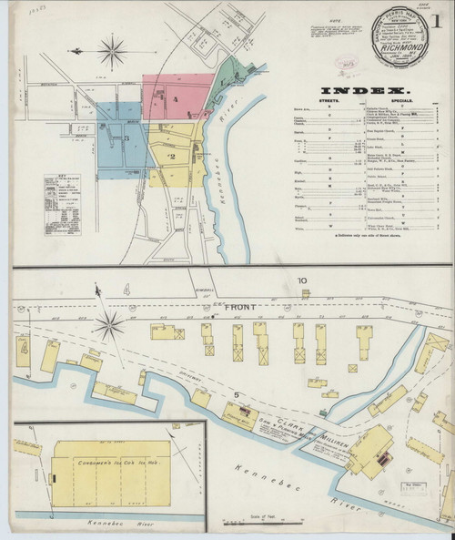 Richmond, Maine 1894 Old Map Maine Fire Insurance Index OLD MAPS