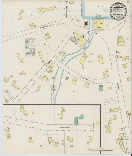 Washburn, Maine 1895 Old Map Maine Fire Insurance Index OLD MAPS
